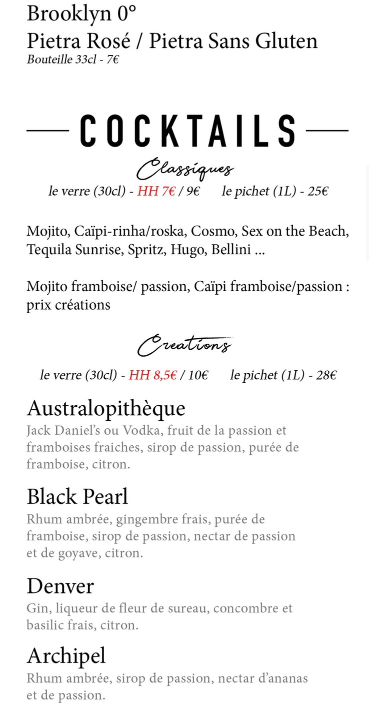 Le Mammouth menu 3