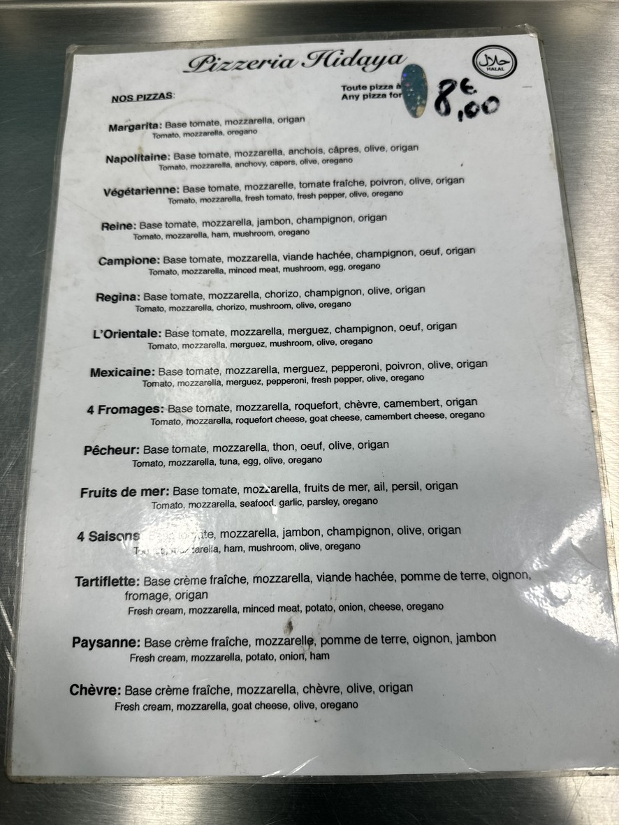 HIDAYA menu 1