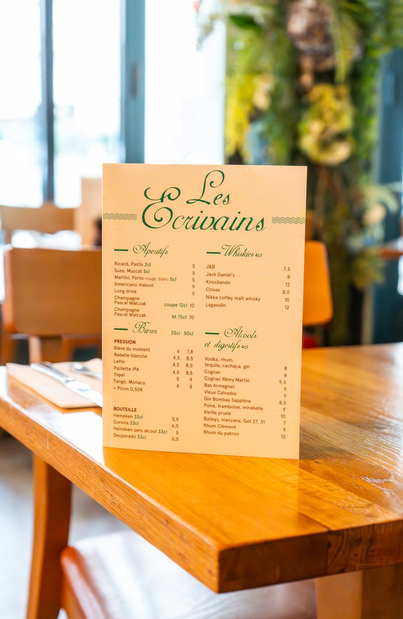 Café les écrivains menu 2
