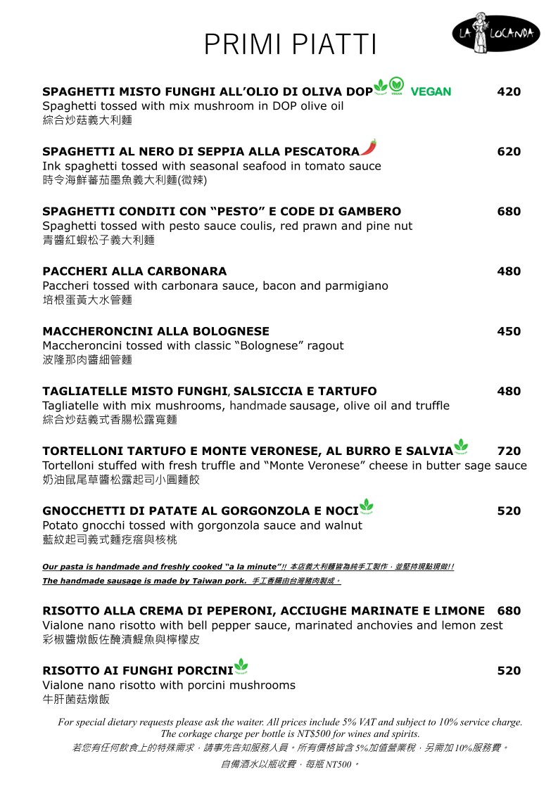 La Locanda menu 2