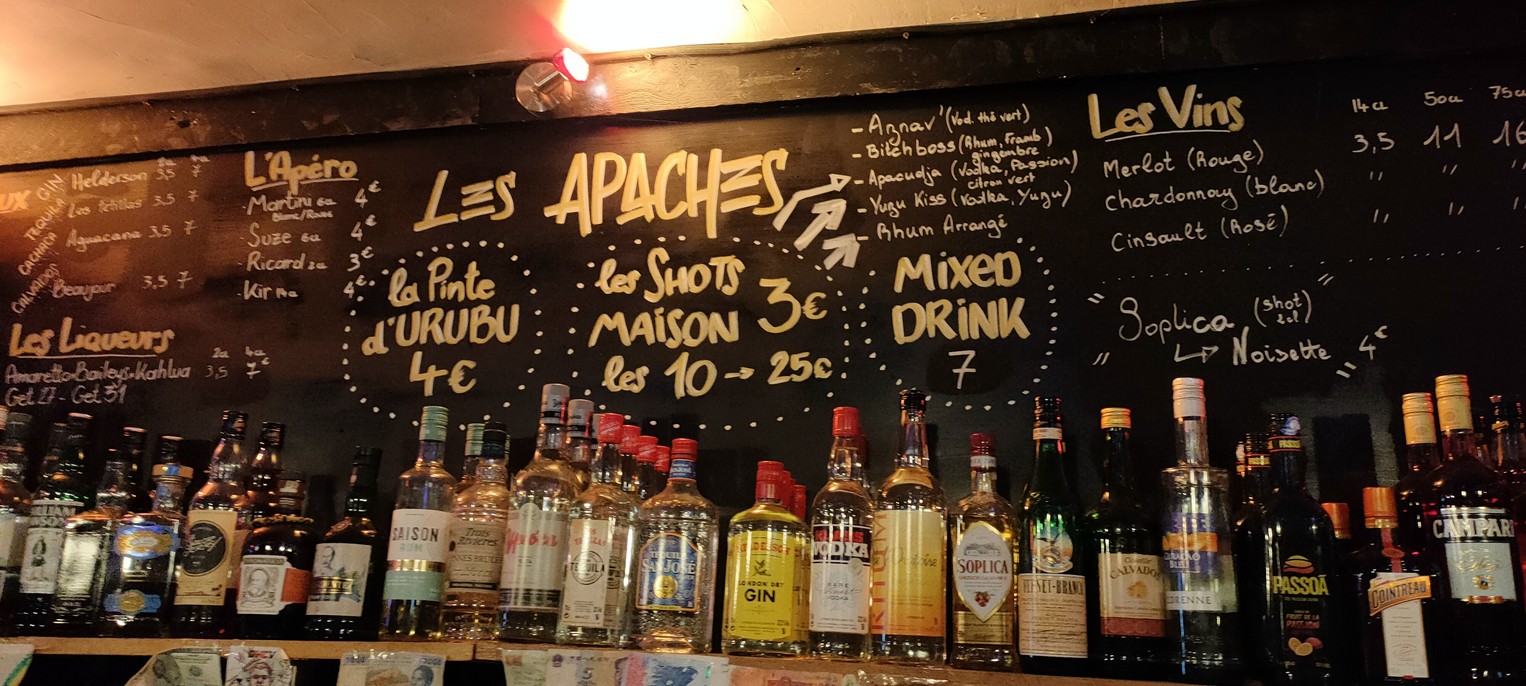 Les Apaches menu 3