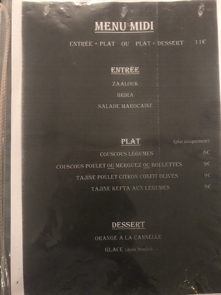 Chez Younice menu 1