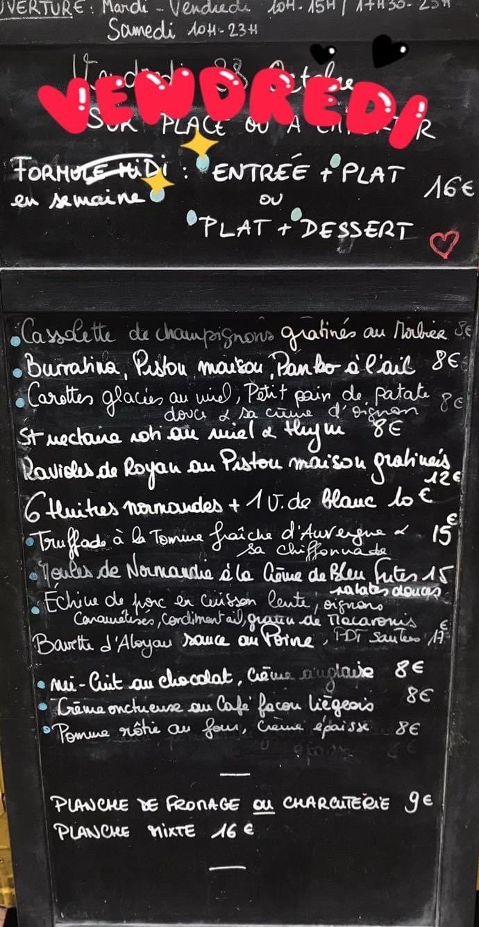 Le Petit Gourmand menu 2