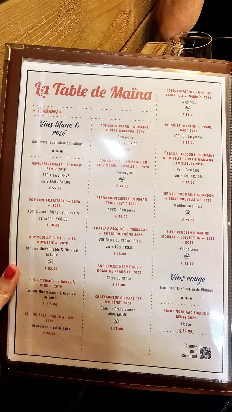 La Table de Maïna menu 3