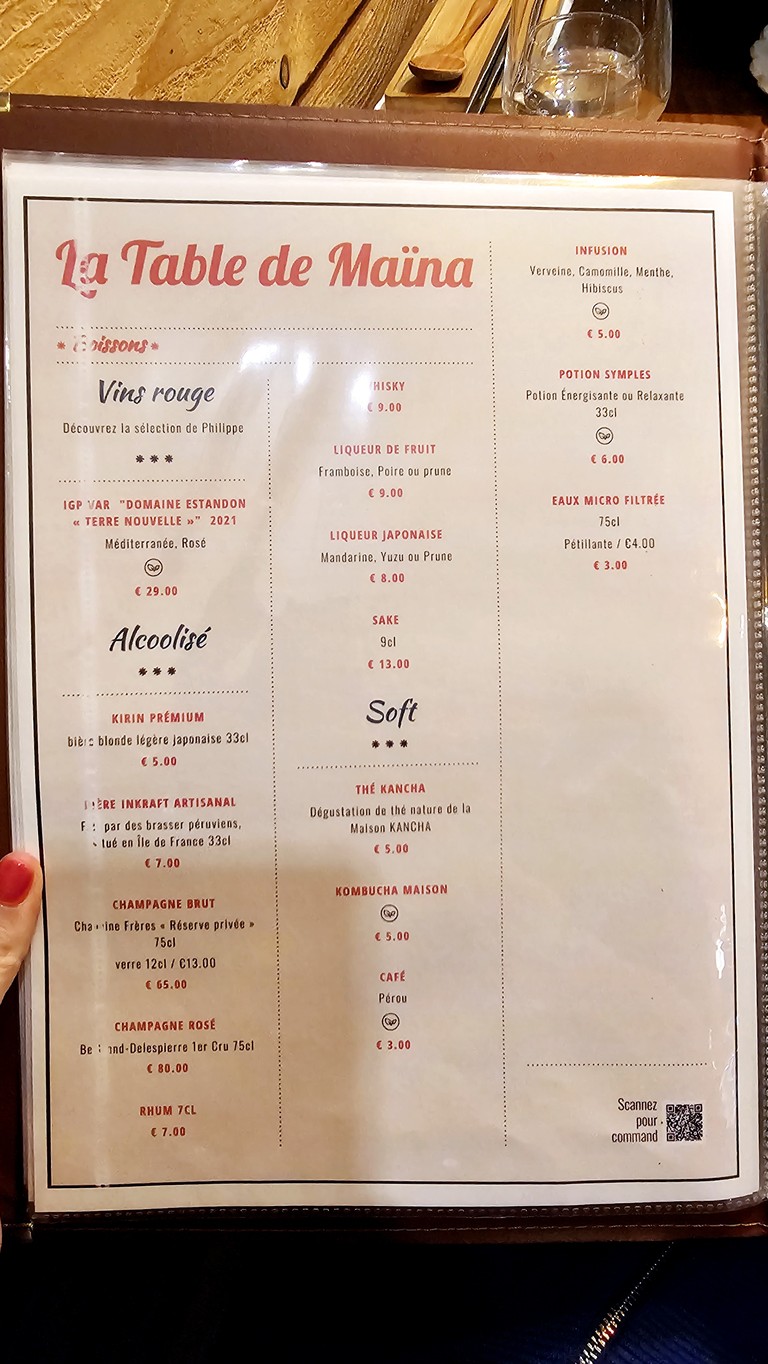 La Table de Maïna menu 5