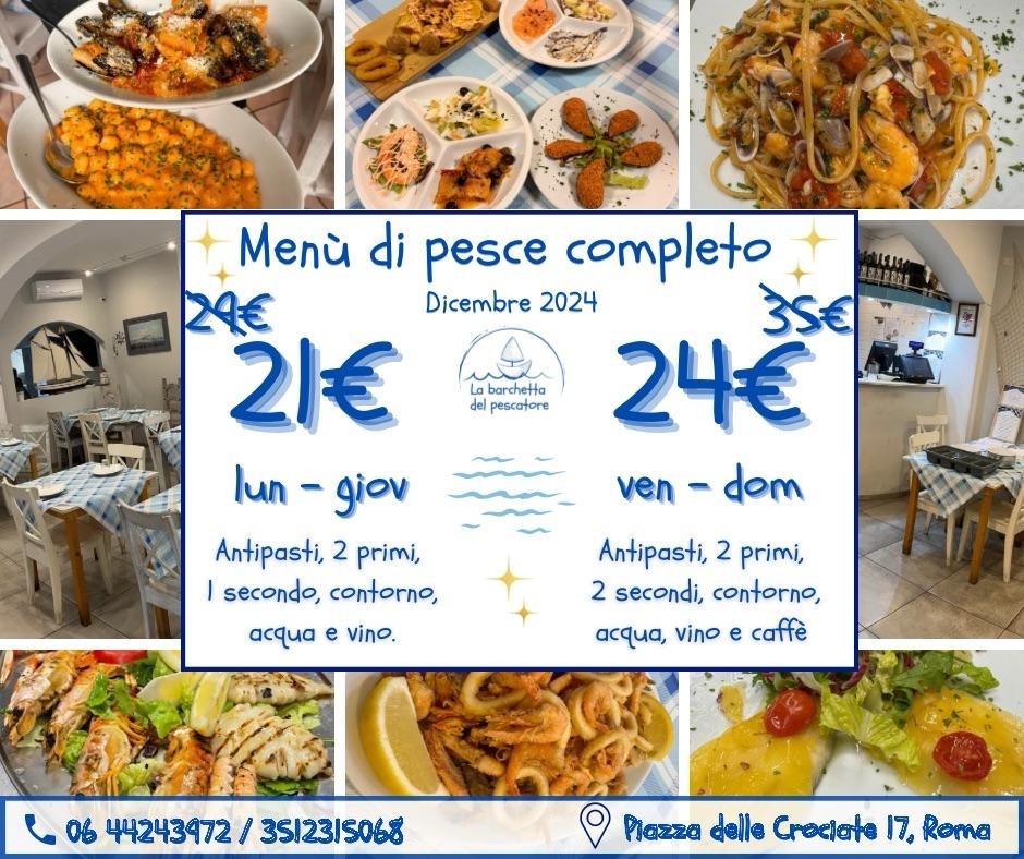 La barchetta del pescatore menu 1