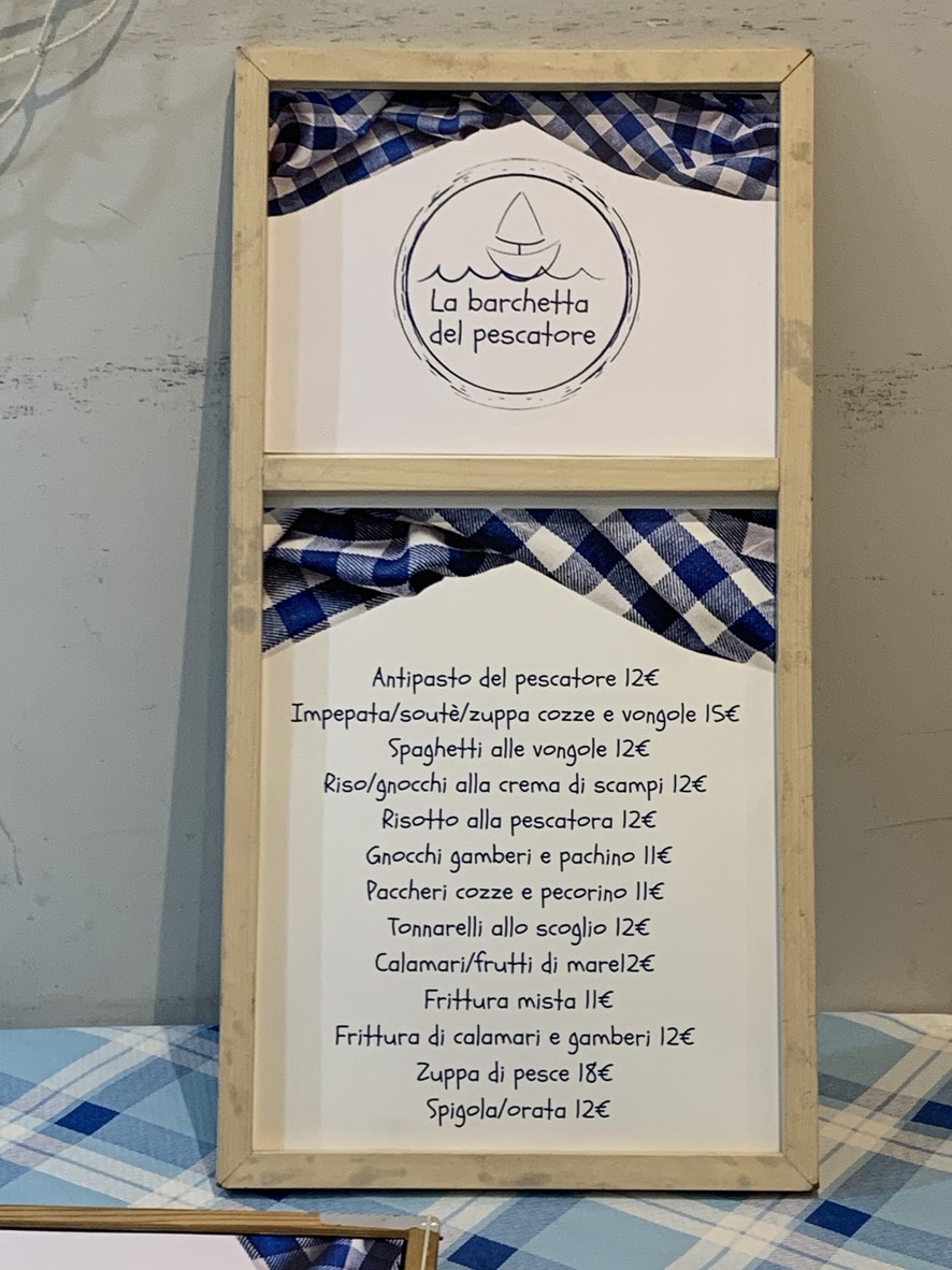 La barchetta del pescatore menu 2