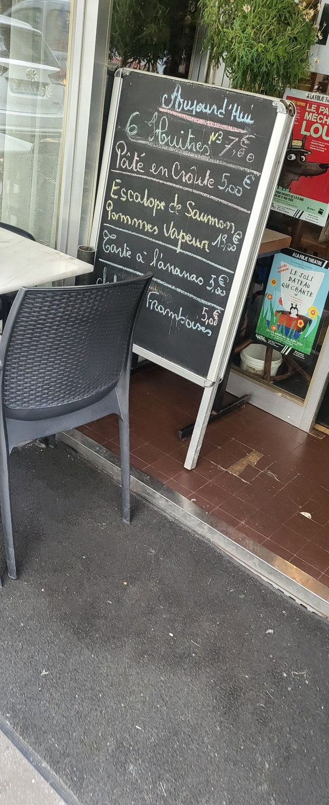 Au Bout du Monde menu 1