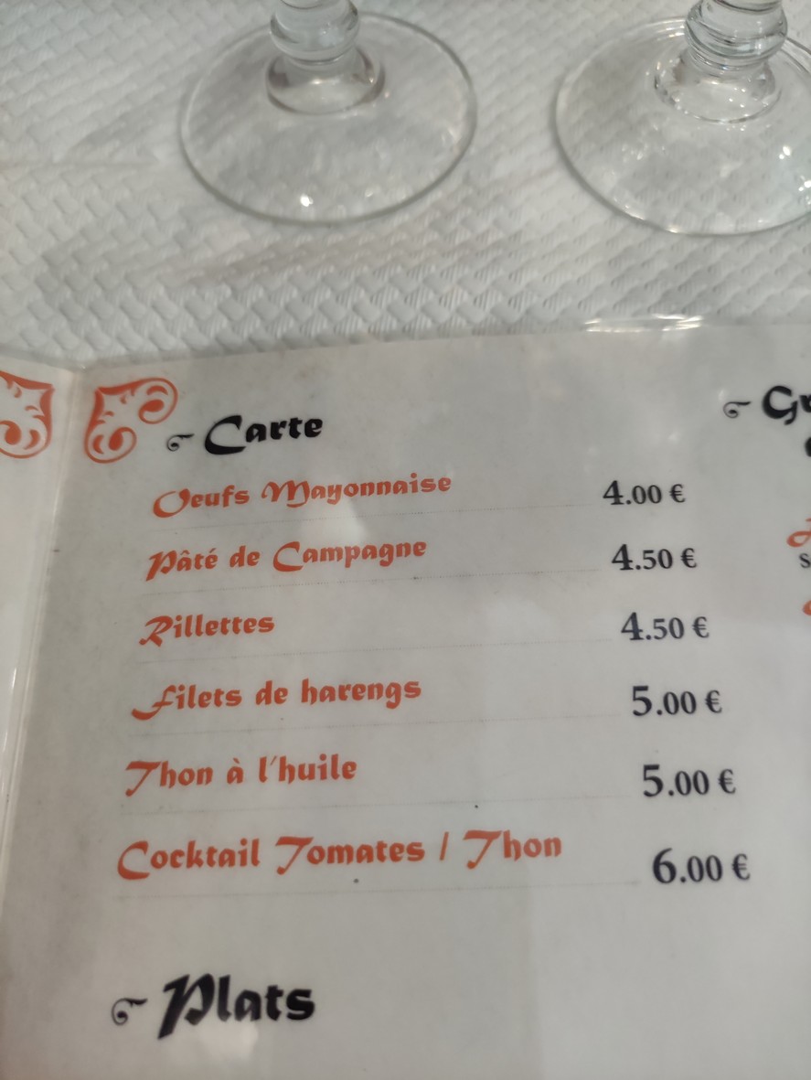 Au Bon Accueil menu 2