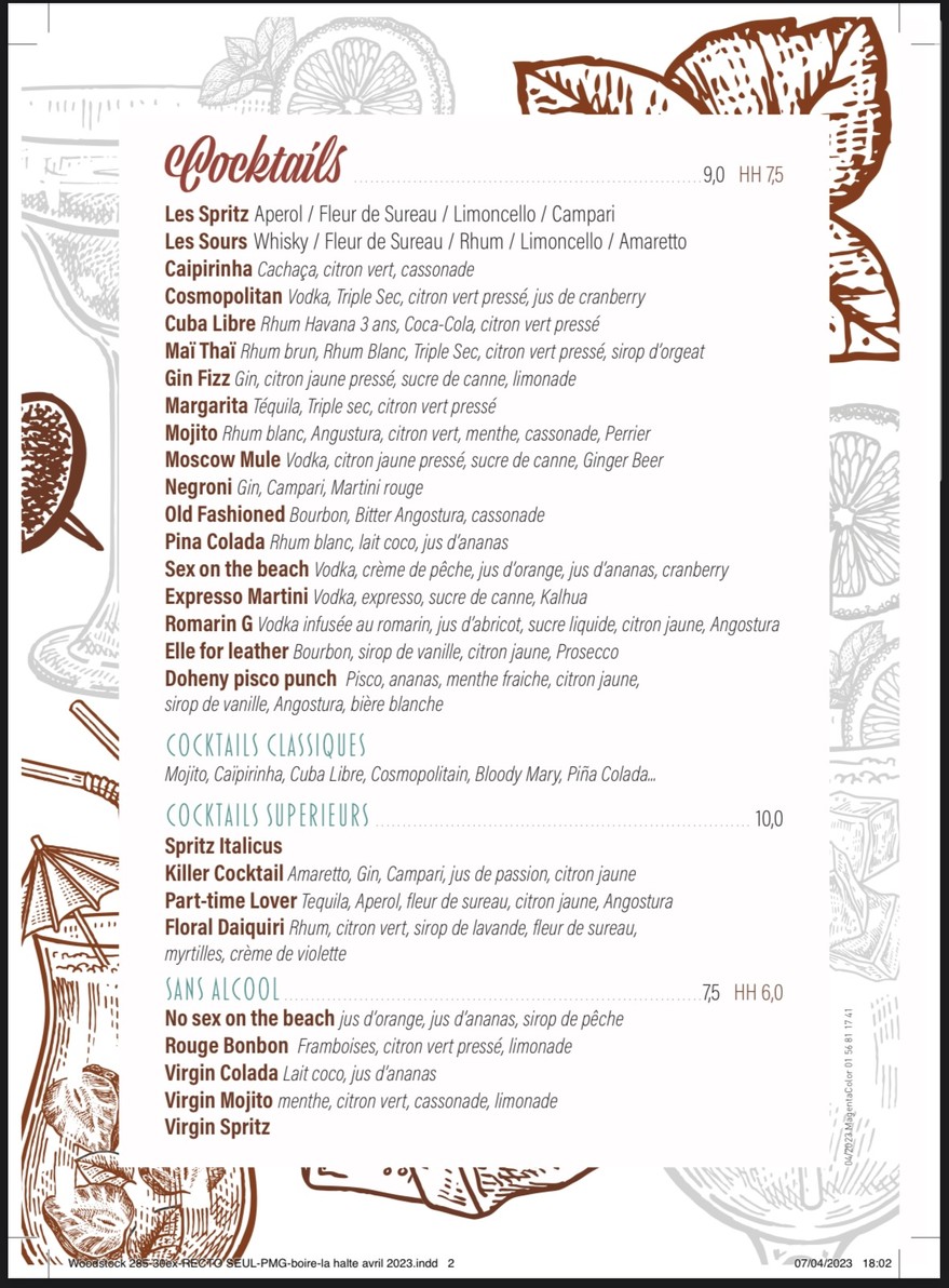 La Halte Paris 13 menu 3