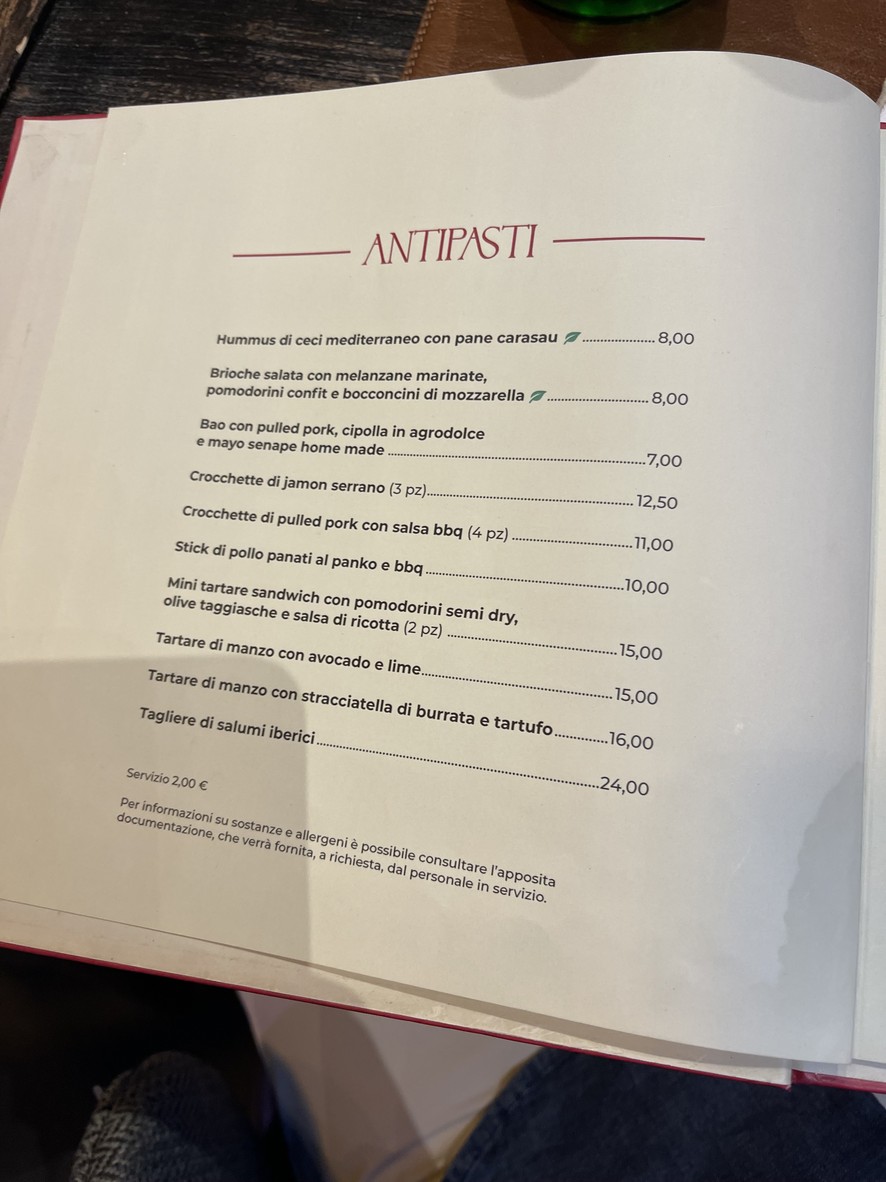 Ristorante Carnosa Roma Prati menu 1