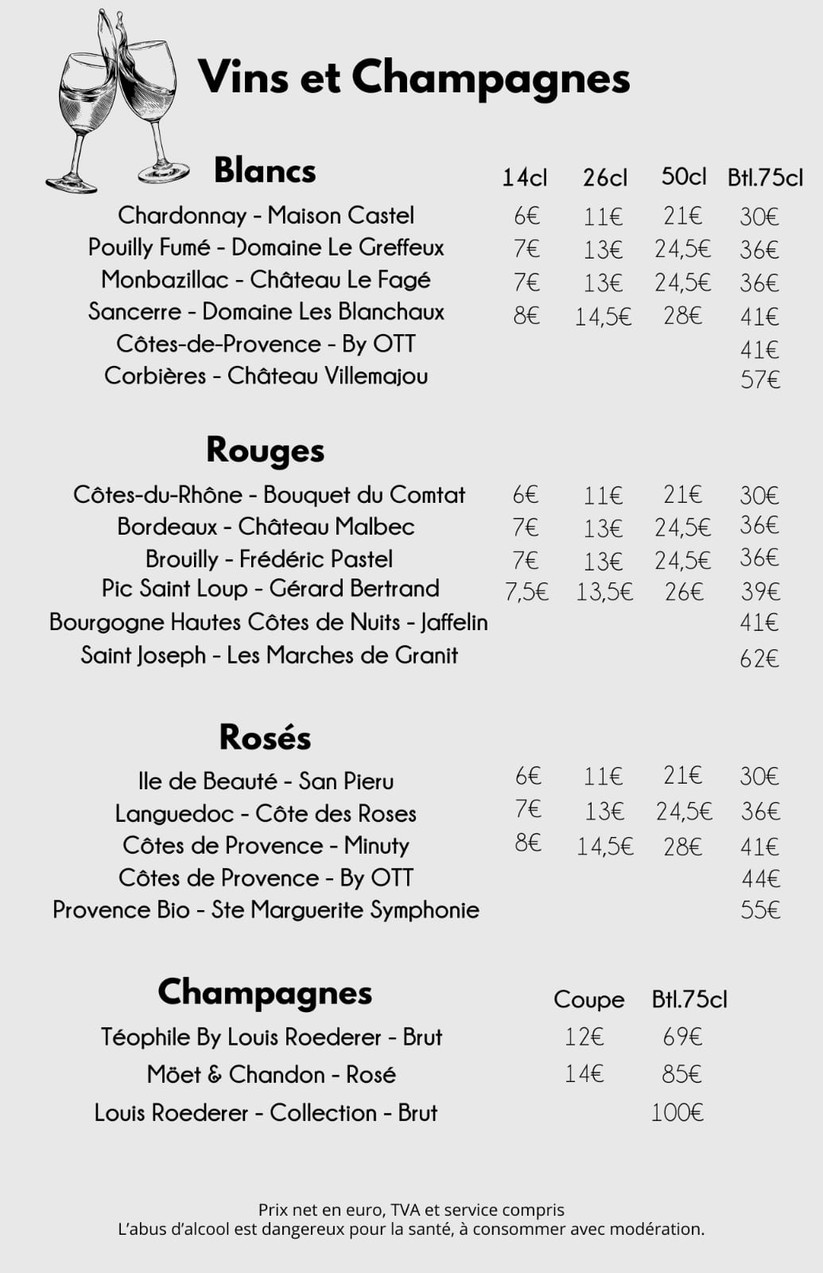 Rêva Brasserie BNF menu 2