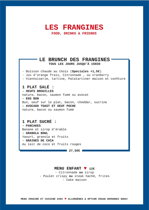 Les Frangines menu 2