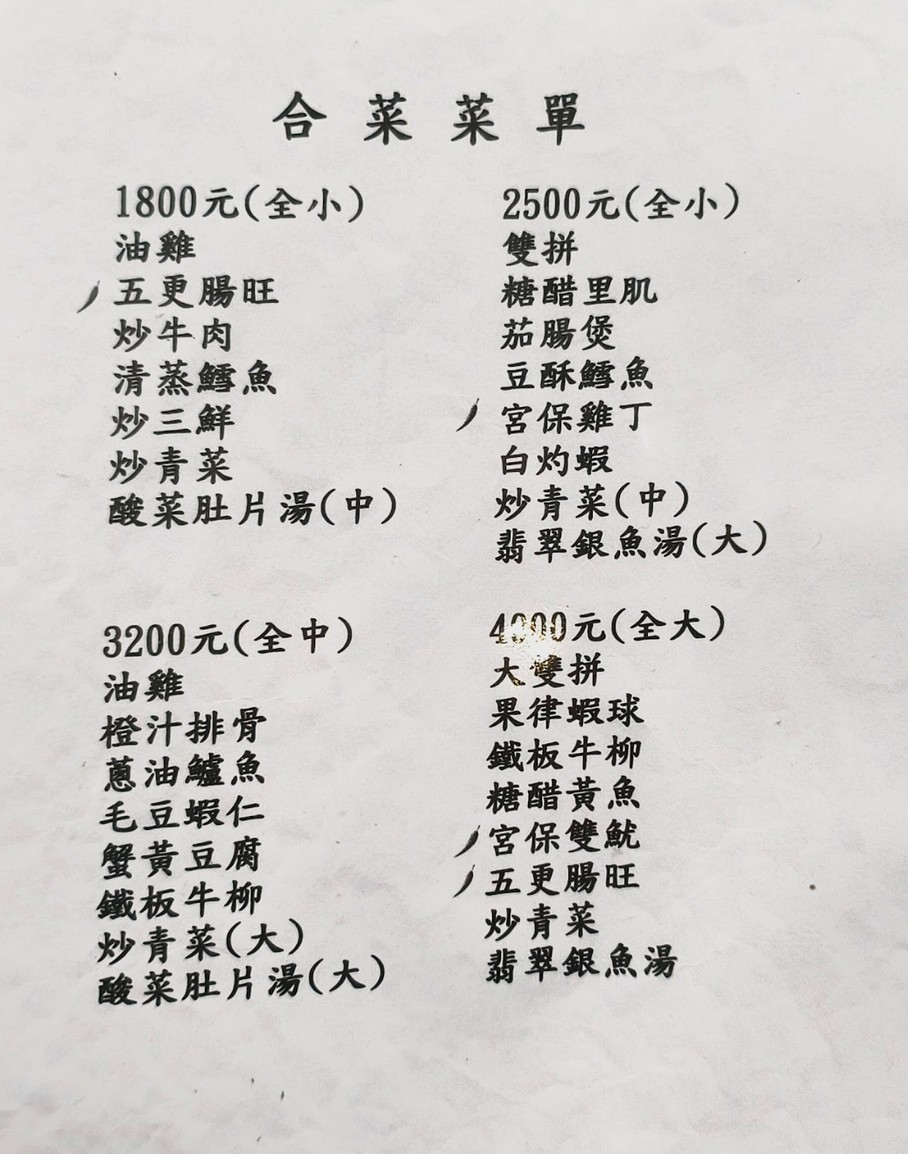 Xin Lai Lai Shui Jiao Chuan Cai Guan menu 3