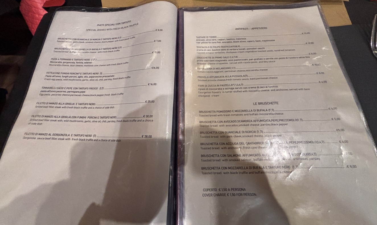 Divinostilia food&winebar menu 1
