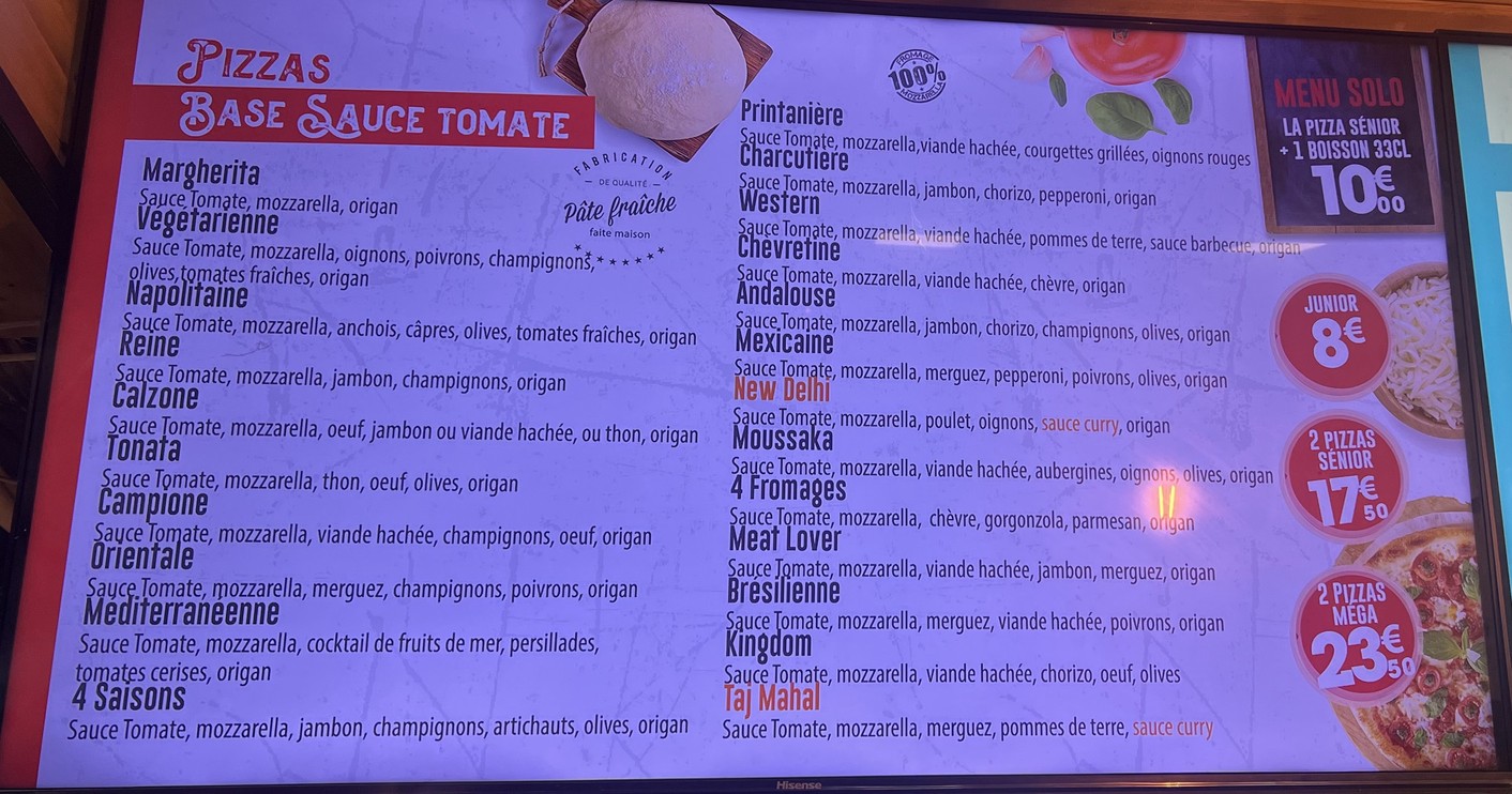 Pizza King menu 1