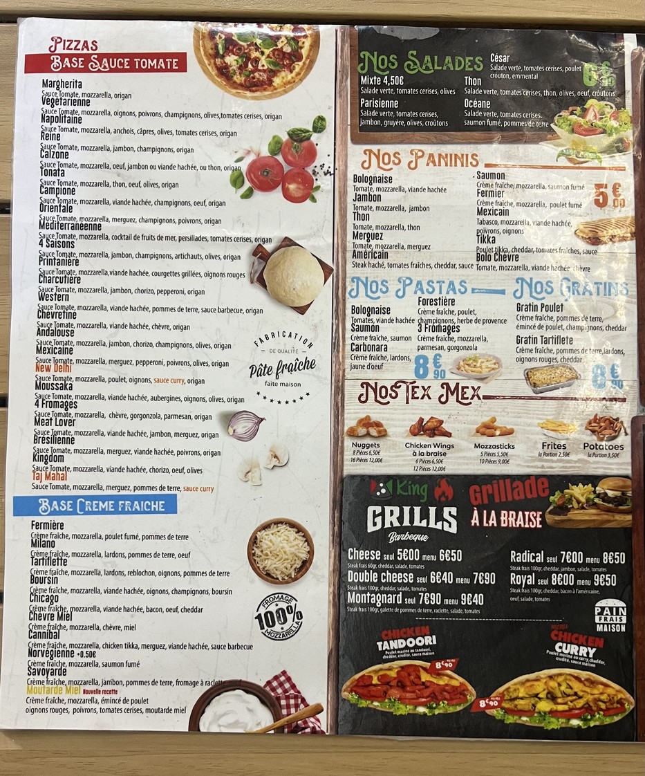 Pizza King menu 3