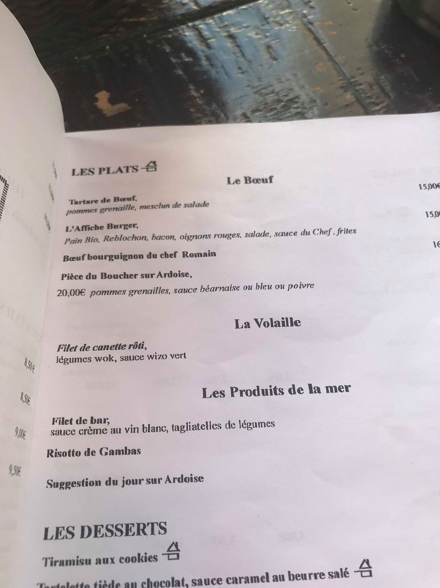 L'Affiche Paris 16 menu 2