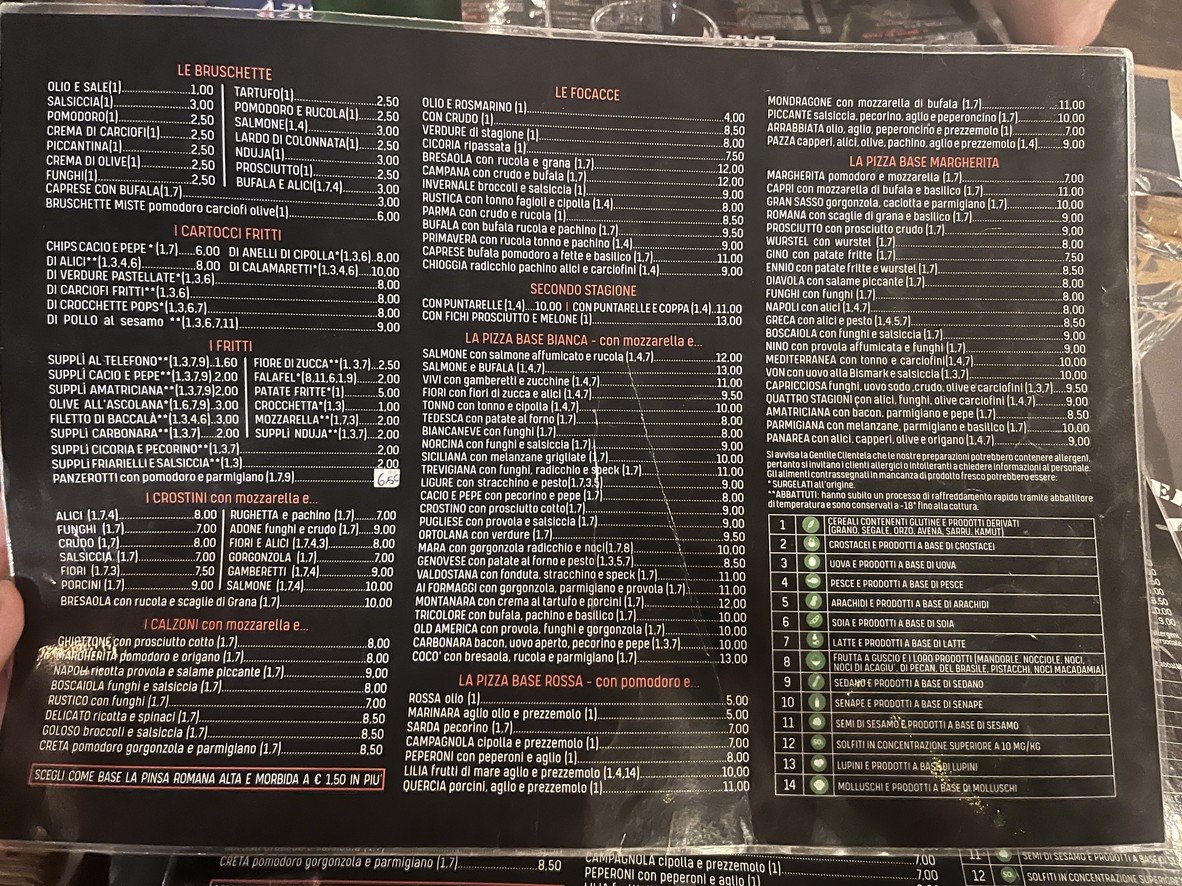 Osteria Zazà menu 2