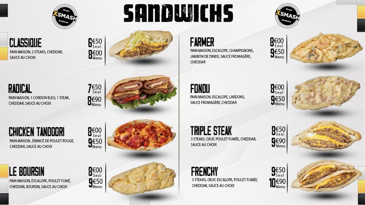 Xsmash menu 3