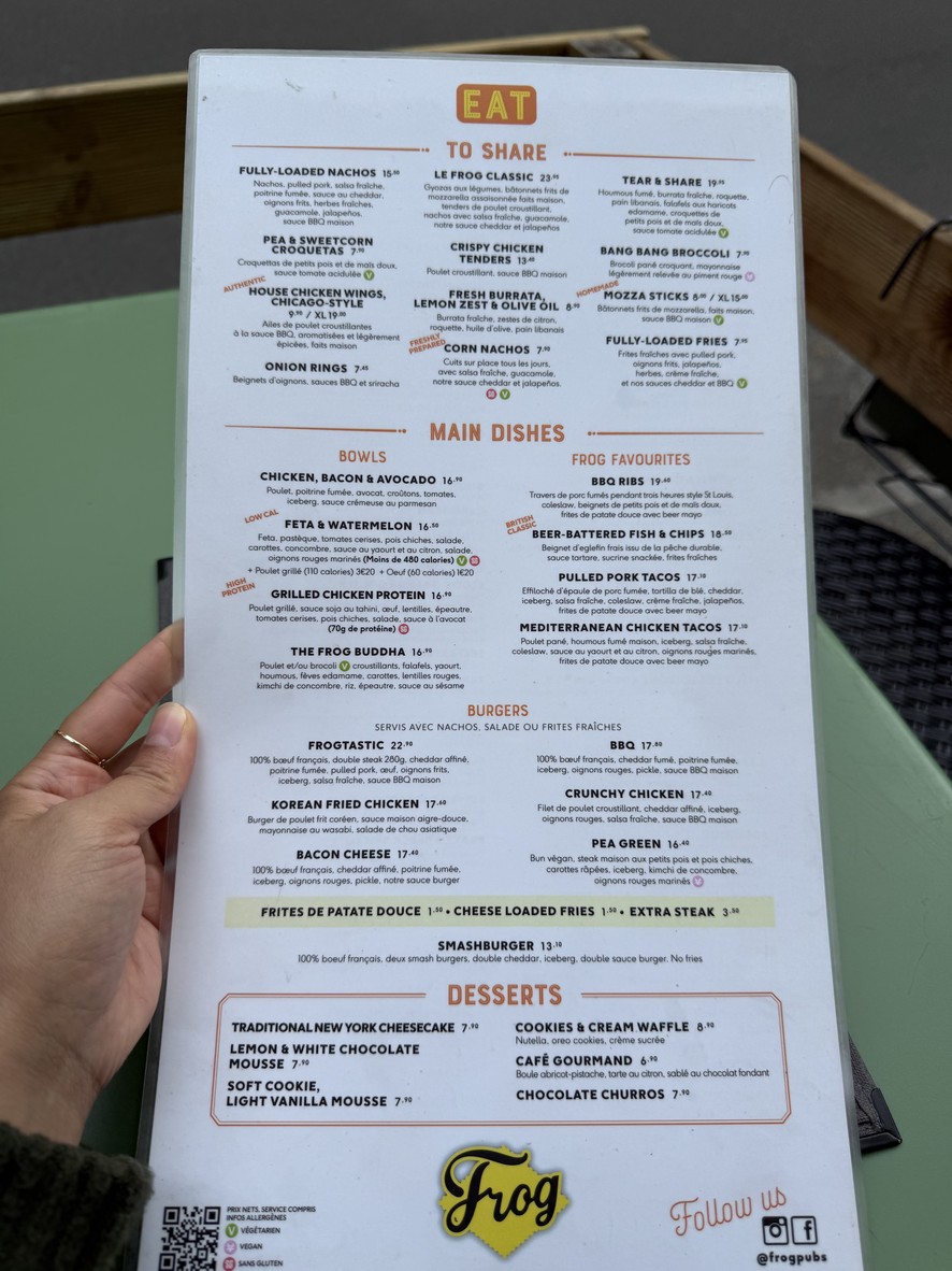 Frog XVI menu 1