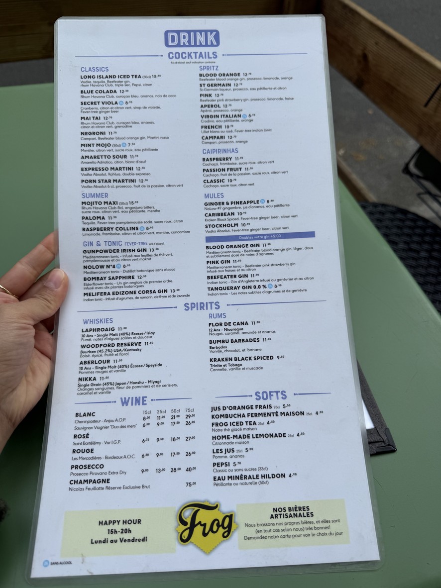 Frog XVI menu 2