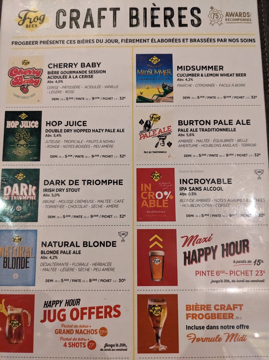 Frog XVI menu 3