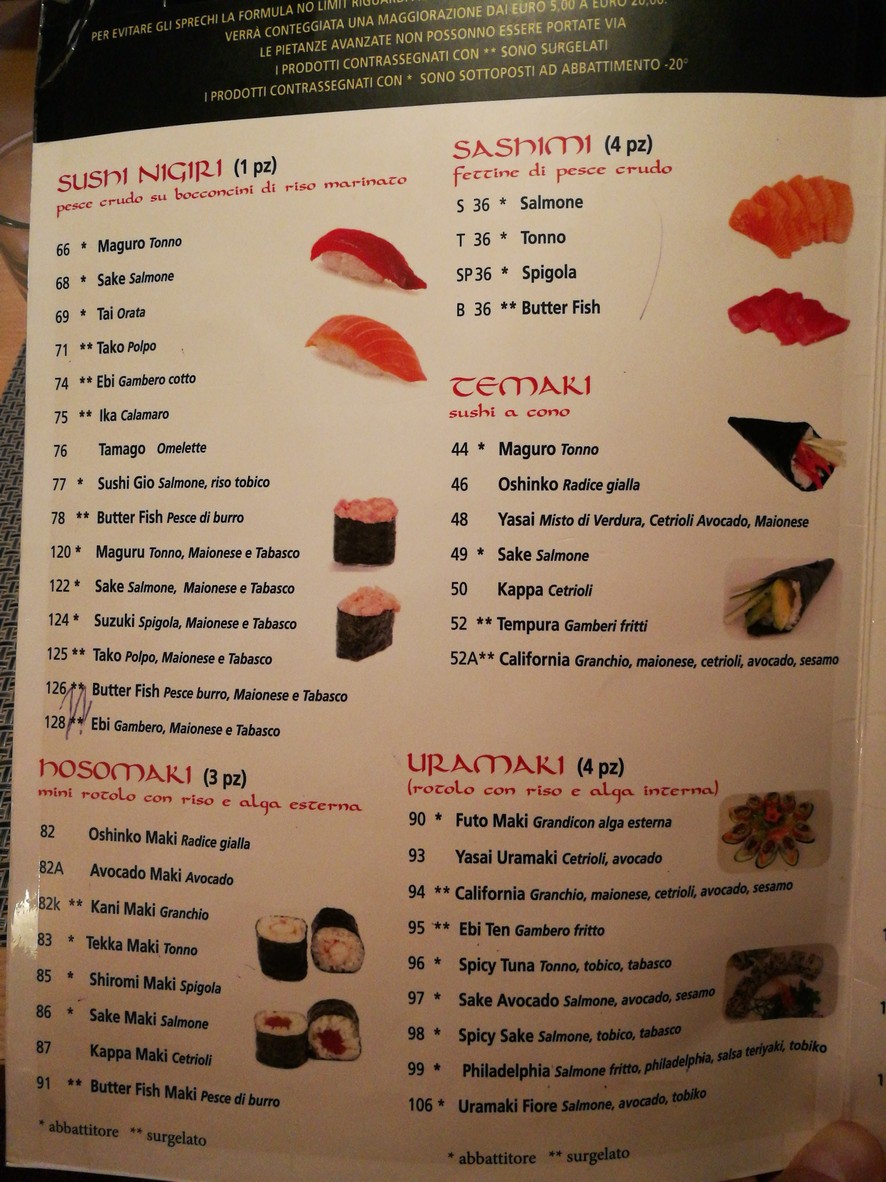 Genkai 2 Roma menu 4