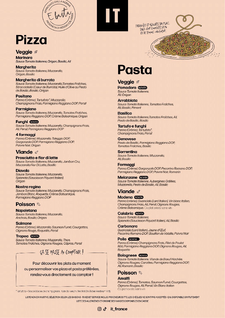 IT - Italian Trattoria La Défense menu 2