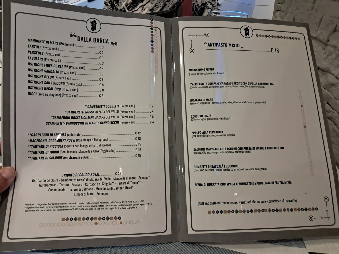 Ristorante Karalis menu 1