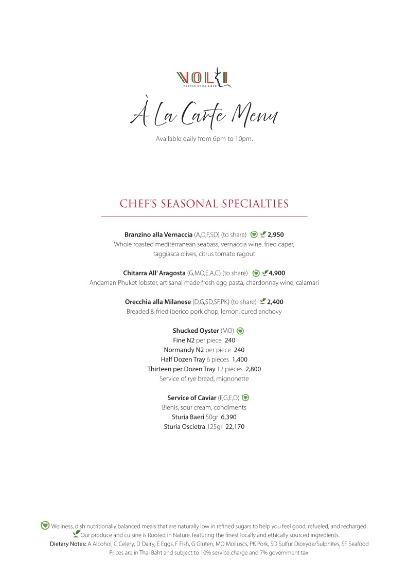 Volti Tuscan Grill & Bar menu 1