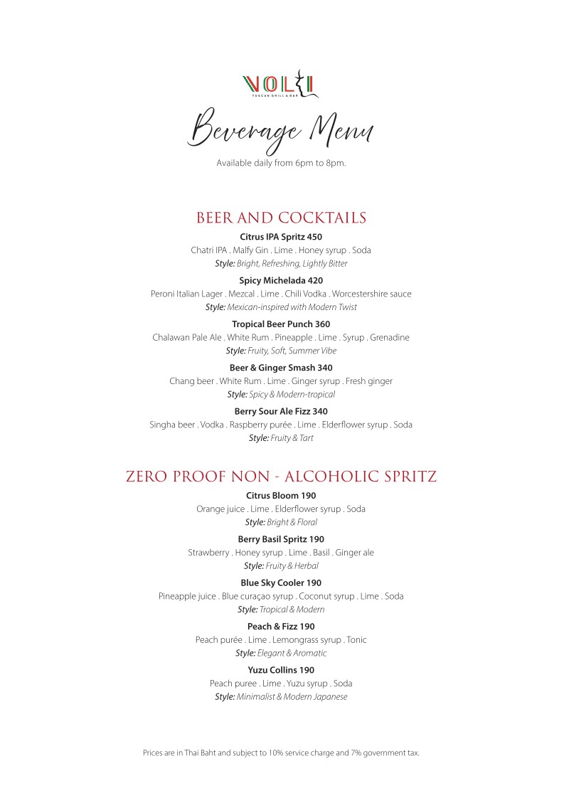 Volti Tuscan Grill & Bar menu 5