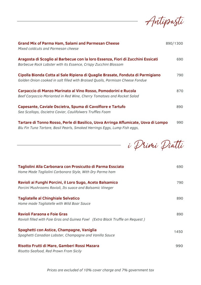 Enoteca Bangkok menu 1