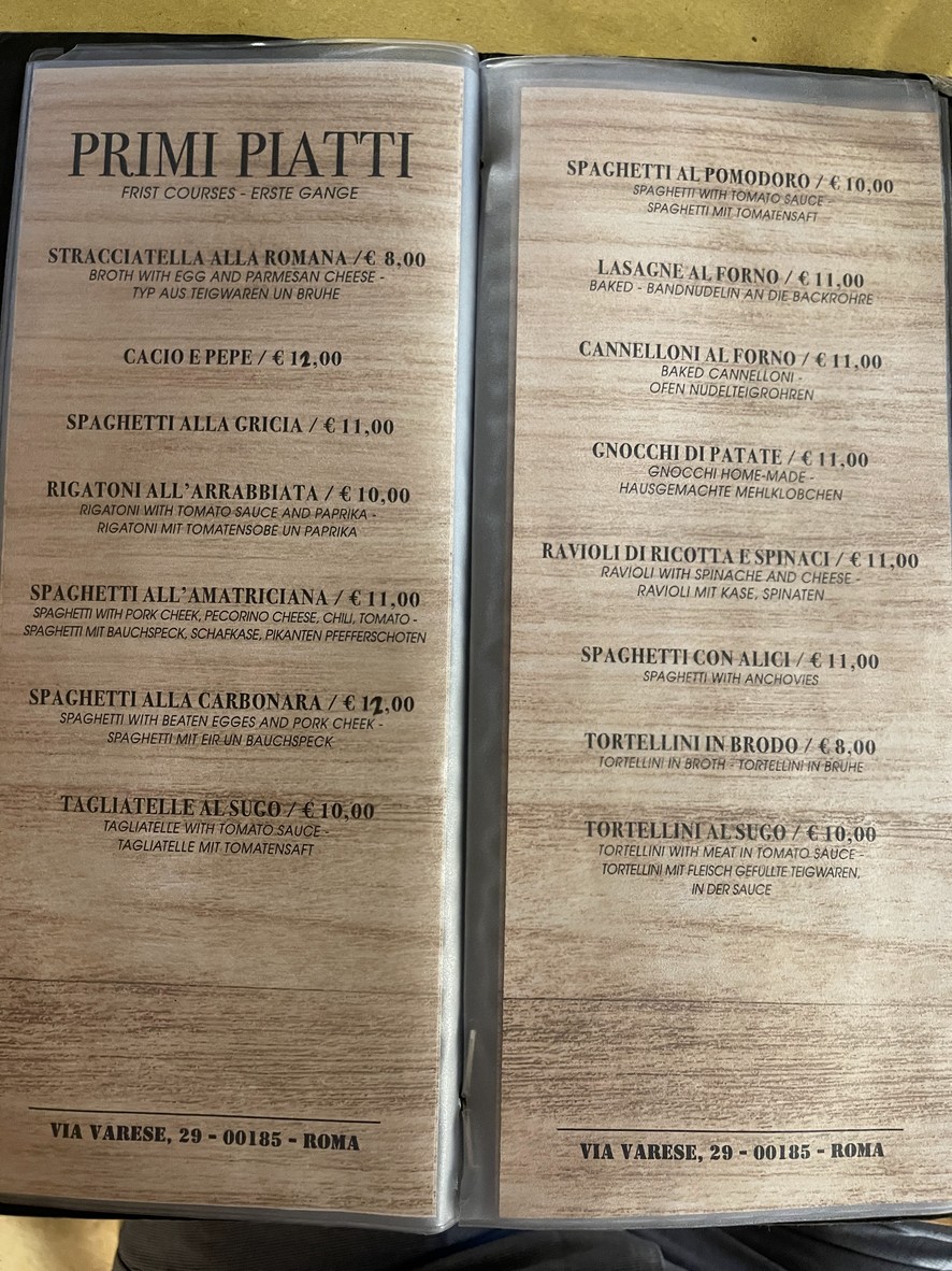 Hostaria Da Bruno menu 3