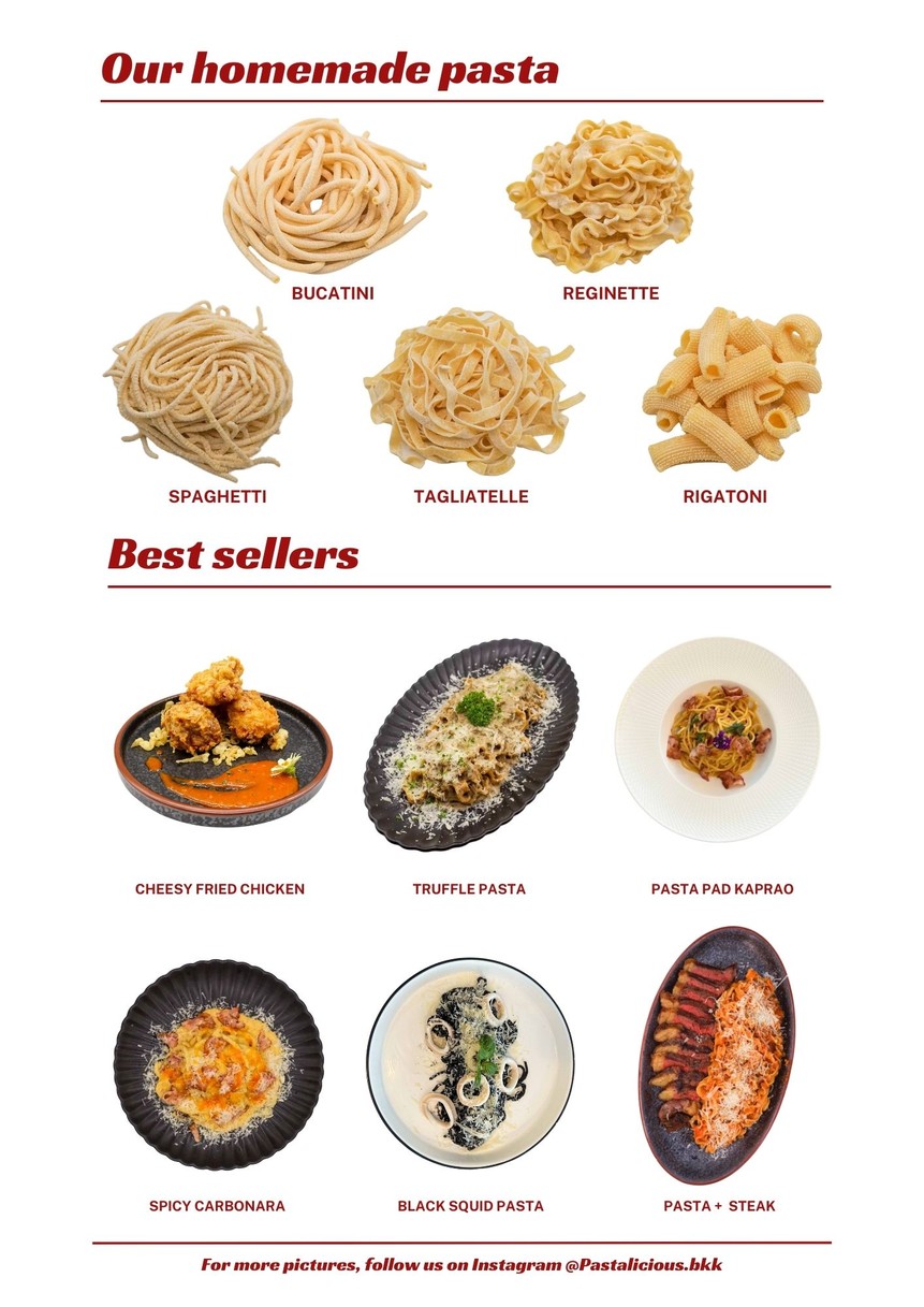 帕斯塔利西斯，新鲜意大利面和牛排 menu 1