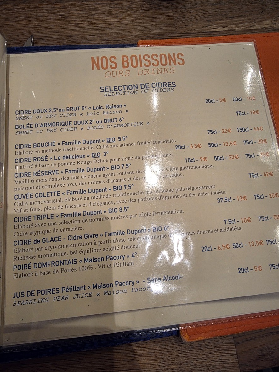 Midi12 La Fayette menu 4