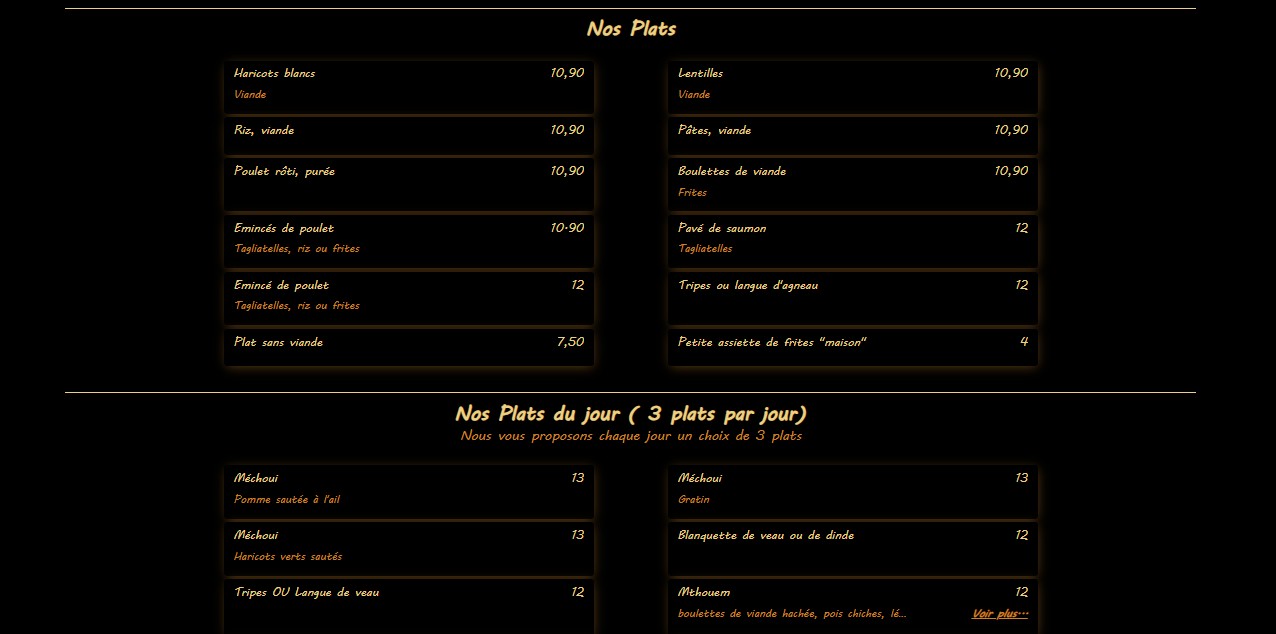 Restaurant Numidia menu 2