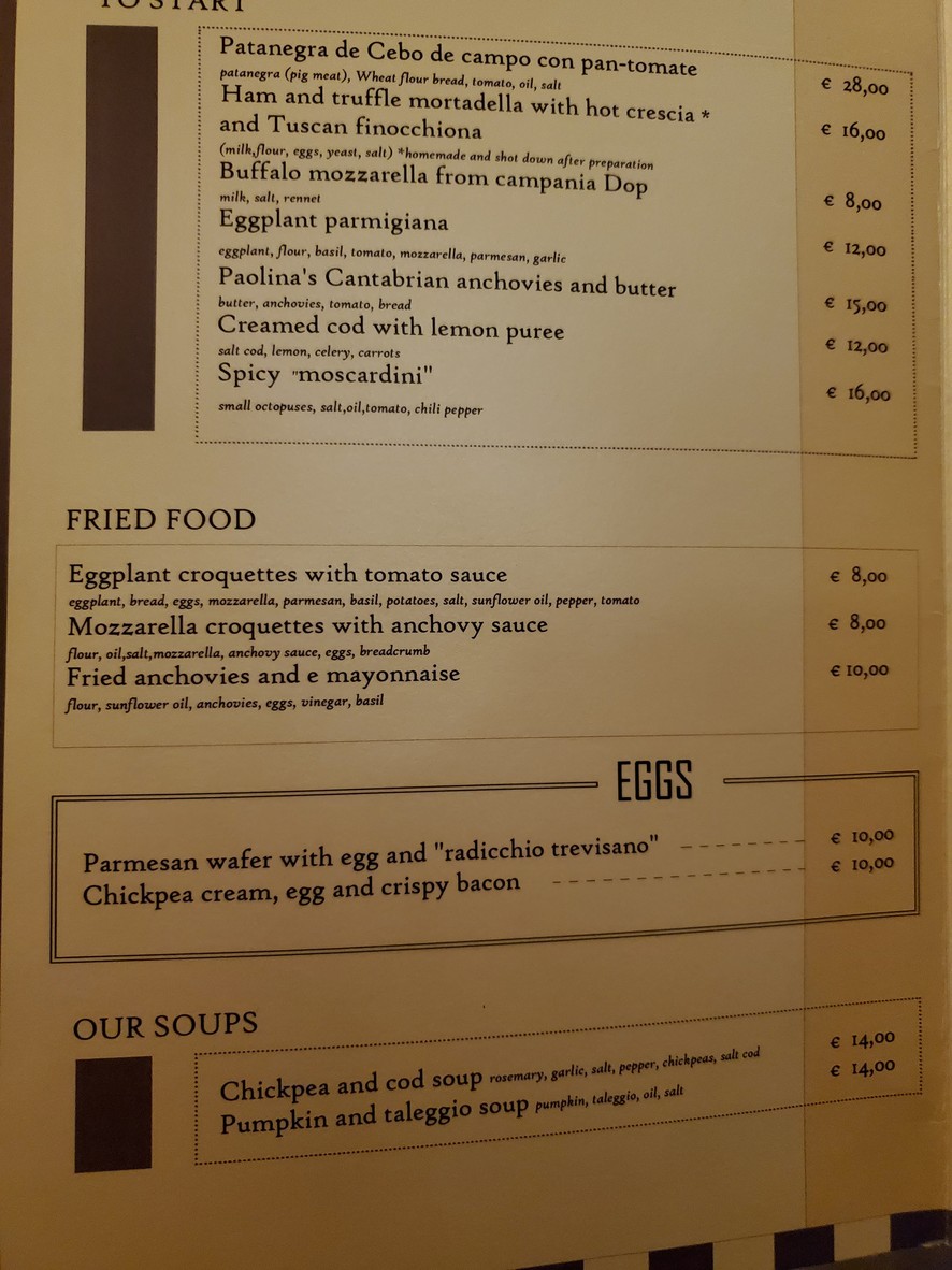 Trattoria della Barchetta dal 1924 menu 1