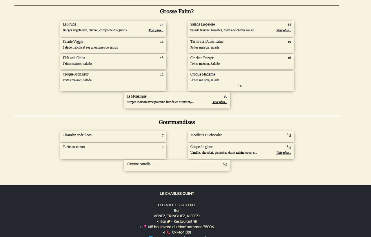 Le Charles Quint menu 4
