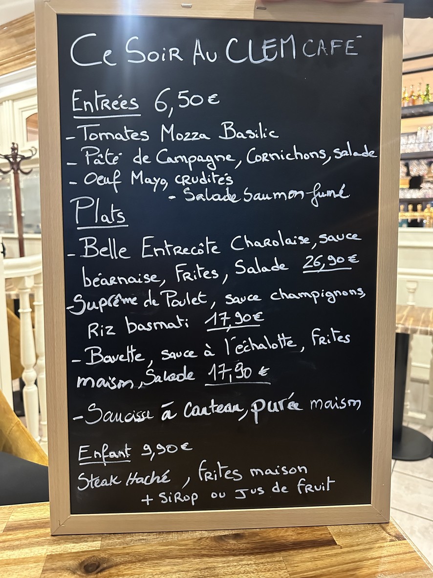 Le Clem Café menu 3