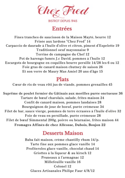 Chez Fred, depuis 1945