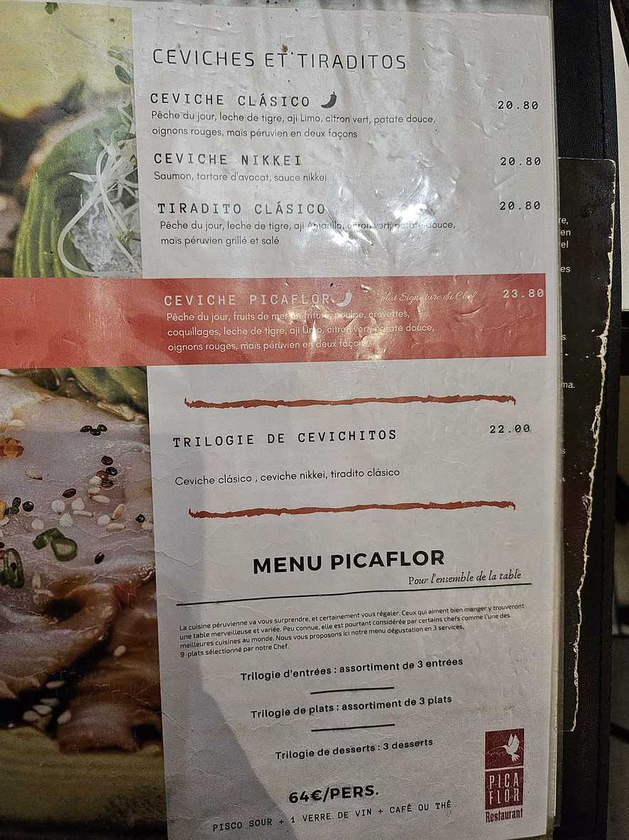 El Picaflor menu 2