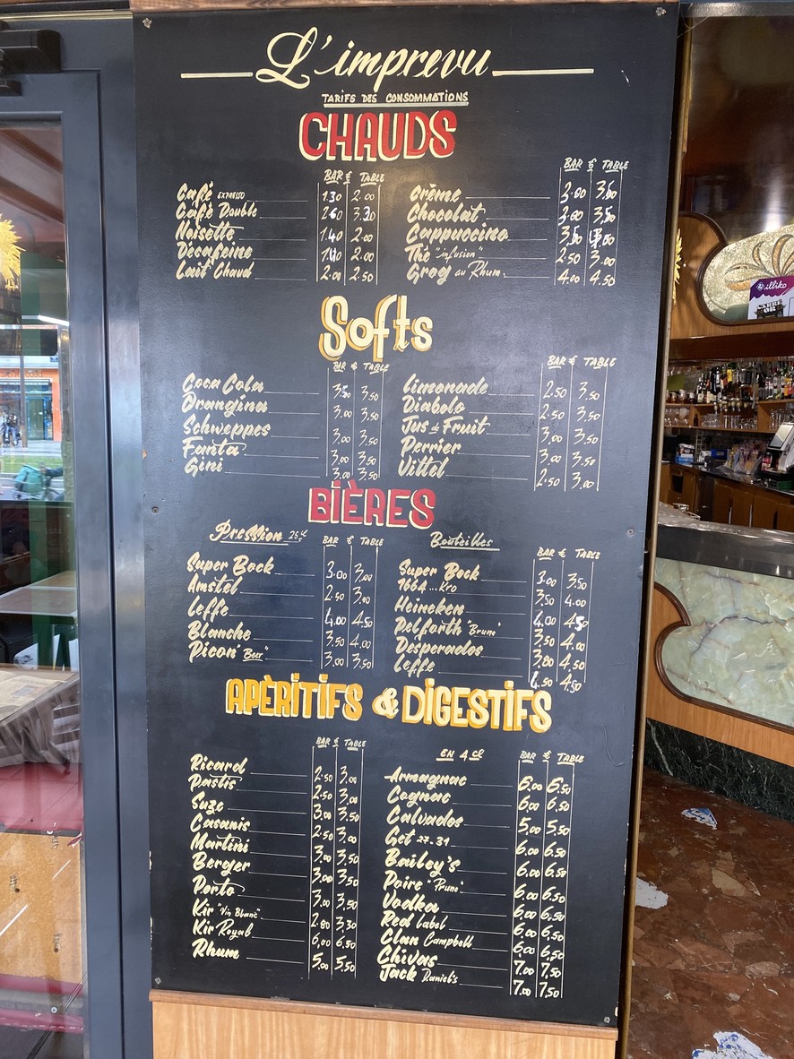 L’imprévu menu 1