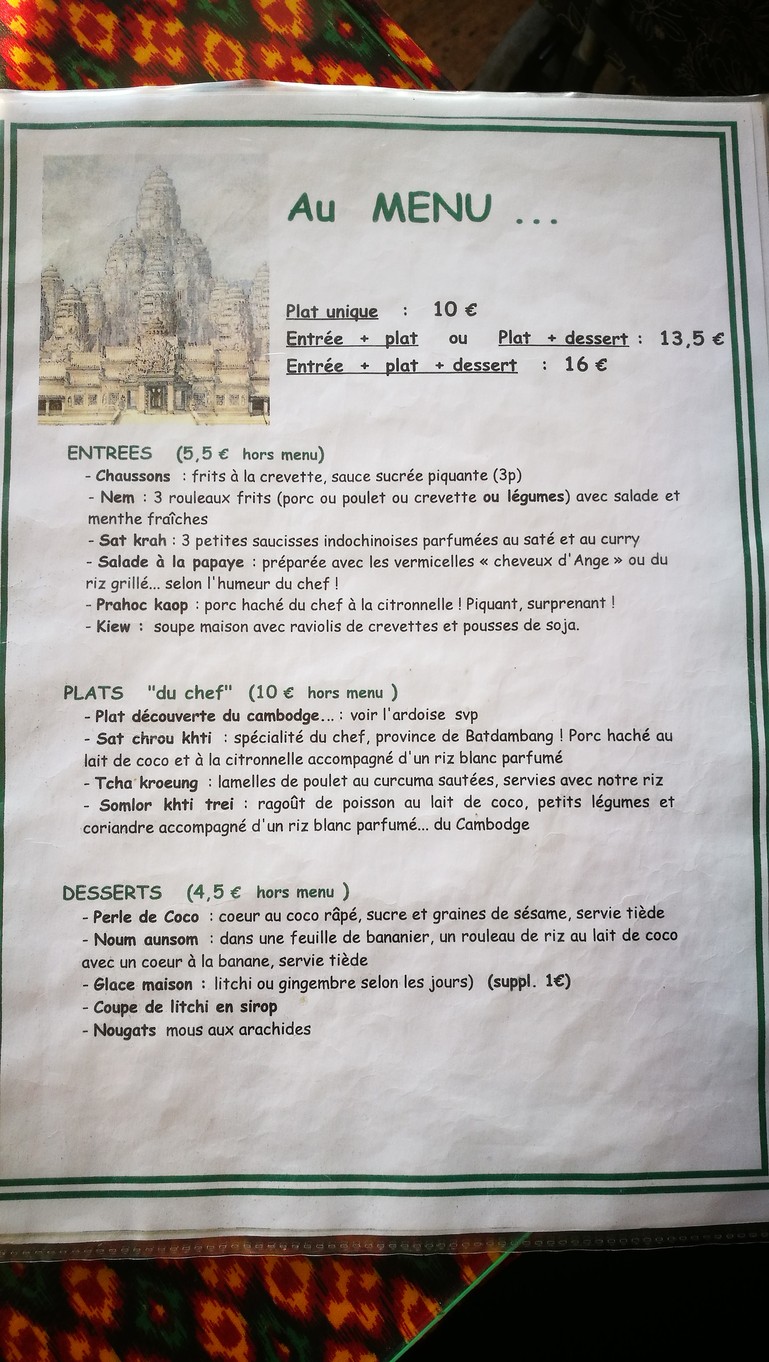 Le Mékong menu 1