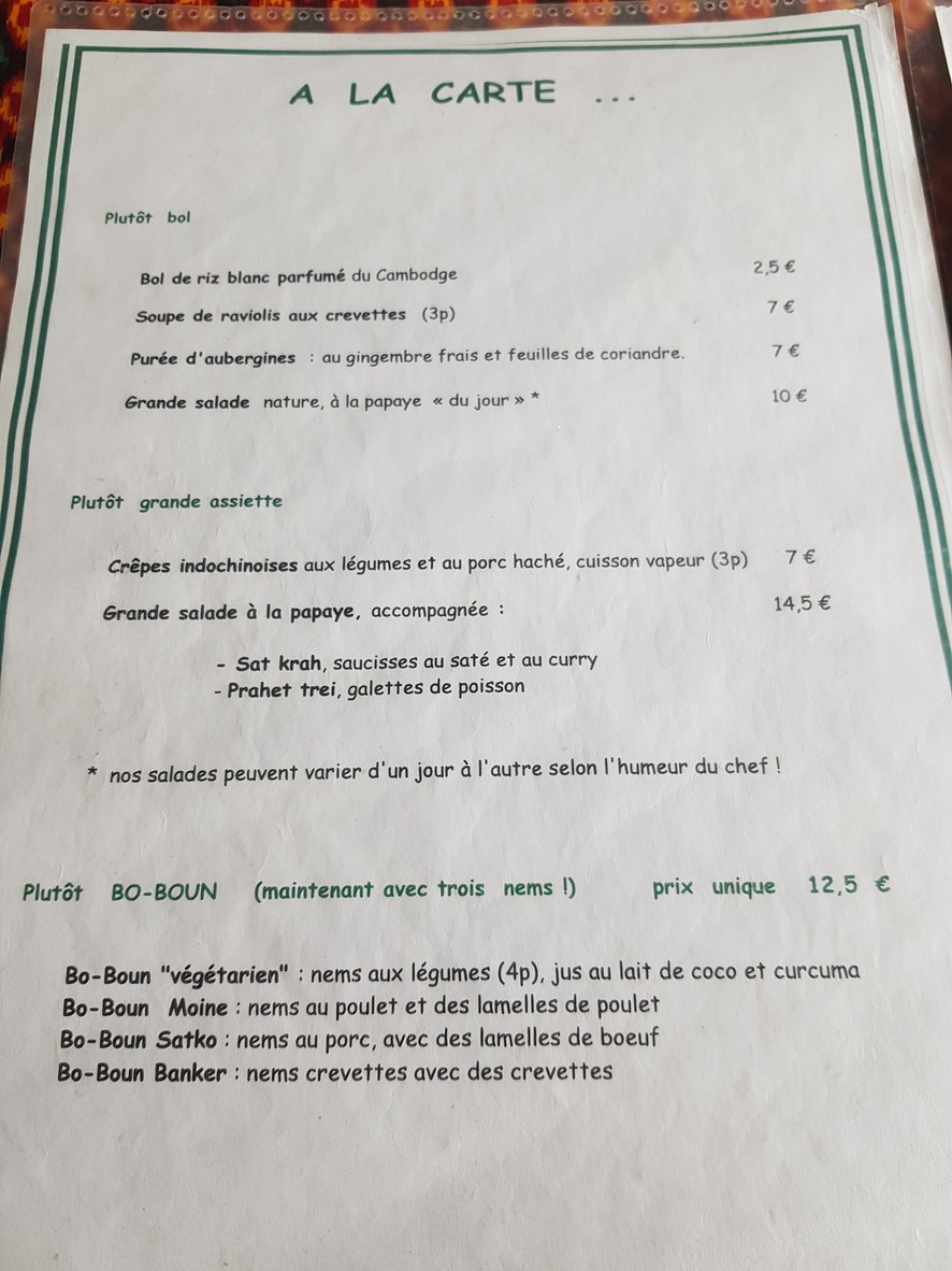 Le Mékong menu 2
