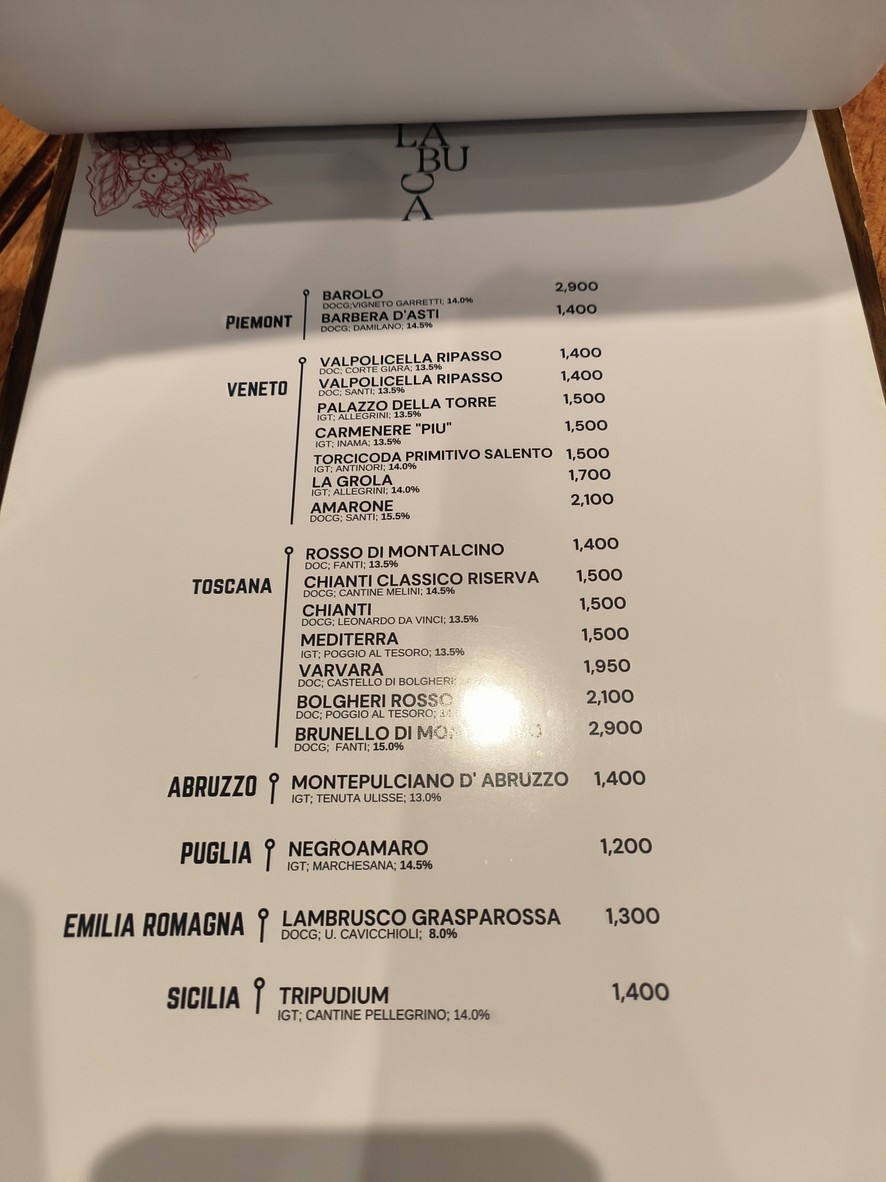 La Buca - 拉布卡 menu 3