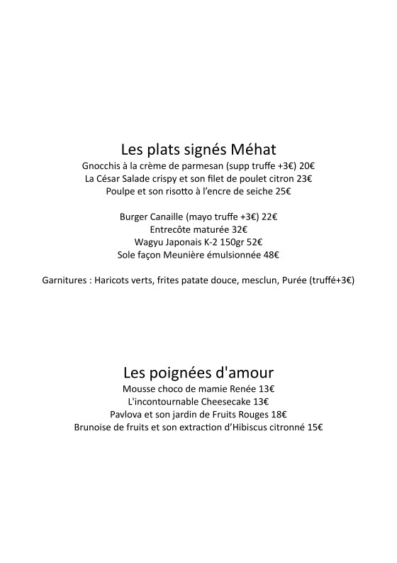 Canaille menu 2