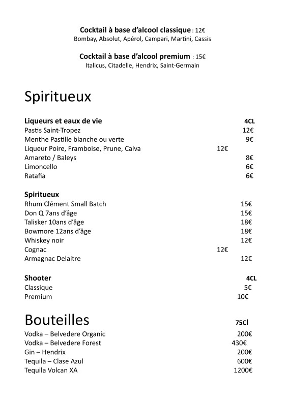 Canaille menu 4