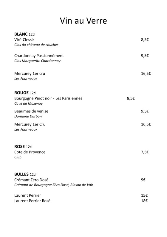 Canaille menu 6