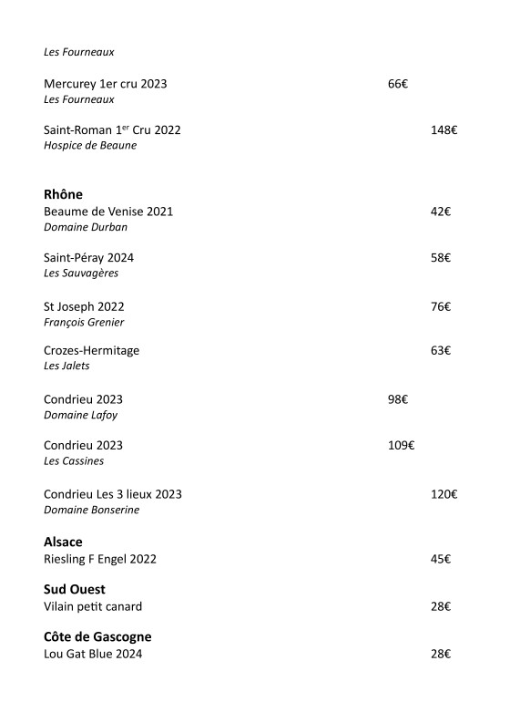Canaille menu 8